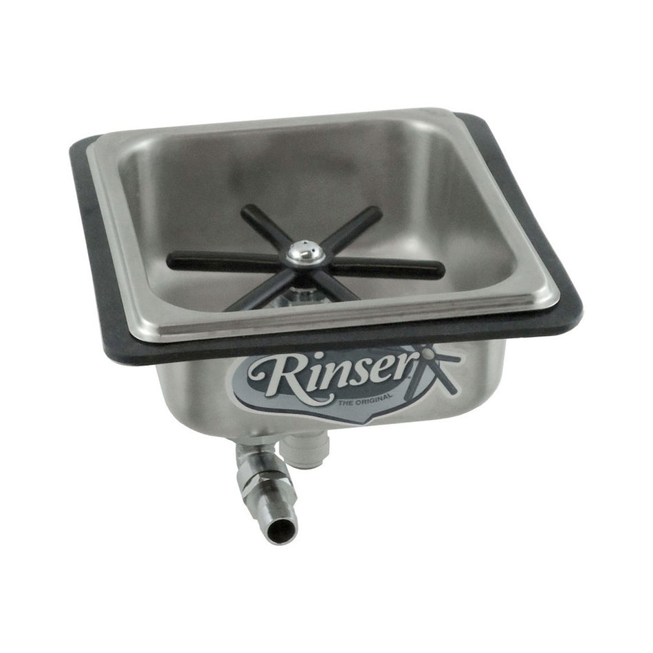 Flush-Mount Glass Rinser Tub – Stainless Steel – 6" L x 5.5" W x 2.5" D – Draft Beer Rinse Station