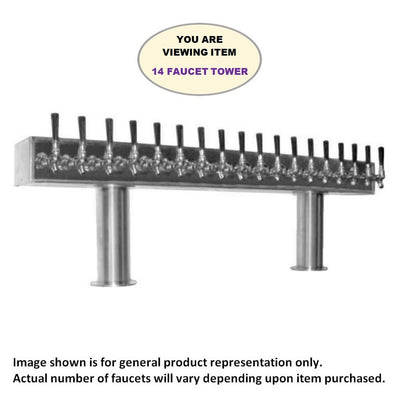 Big-Boy 14-faucet Passthru Tower - 4-inch Diameter, Glycol-Cooled, Stainless Steel with Chrome faucets
