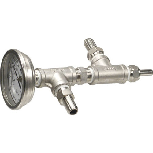 Stainless Inline Oxygenation Assembly for Oxygenating Wort, 3" Dial