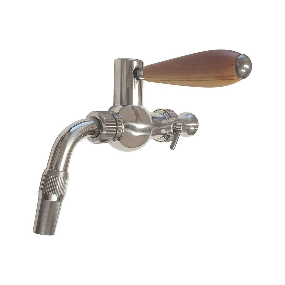 Lukr Side Pull Beer Faucet - Baroko - Stainless Steel W/ U.S. Shank Adapter