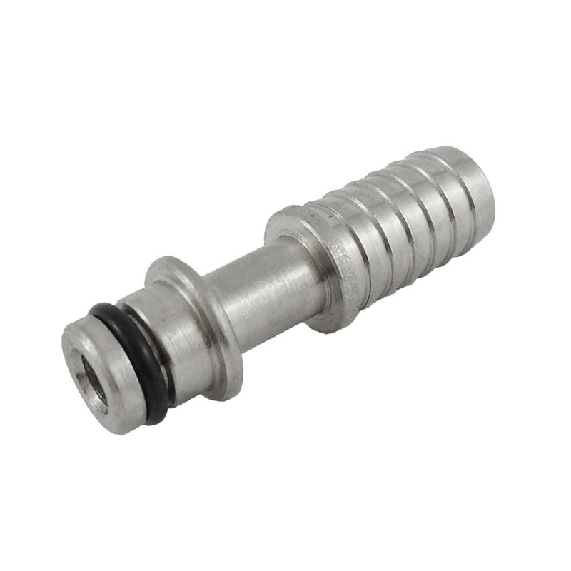3/8" Barb x Wunder-Bar Inlet Fitting - 1.5" Short Stainless Steel Soda Gun Adapter