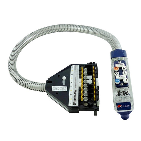 Wunder-Bar 8-Button Post-Mix Soda Gun - Blue Body QD 5 Carbonated 1 Non-Carbonated