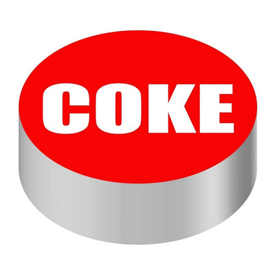 Wunder-Bar & Taprite Round Coke Button Cap - Red with White "Coke" Lettering