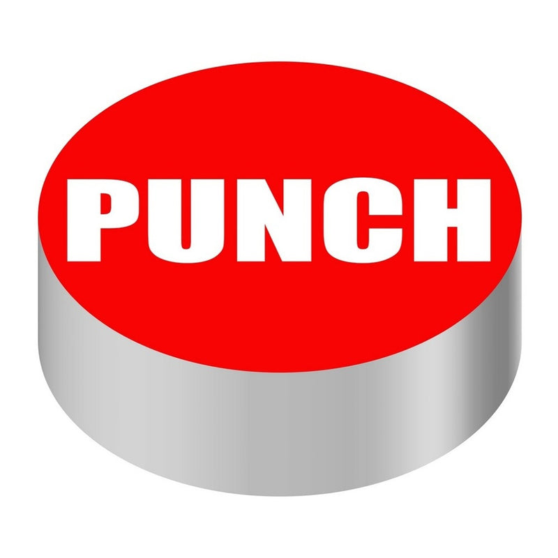 Bargun Button Cap, Round, Punch, Red Cap, White Letter - PH10-74-132