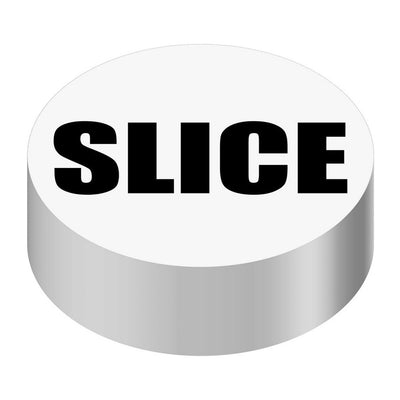 Bargun Button Cap, Round, Slice, White Cap, Black Letter - PH10-74-142