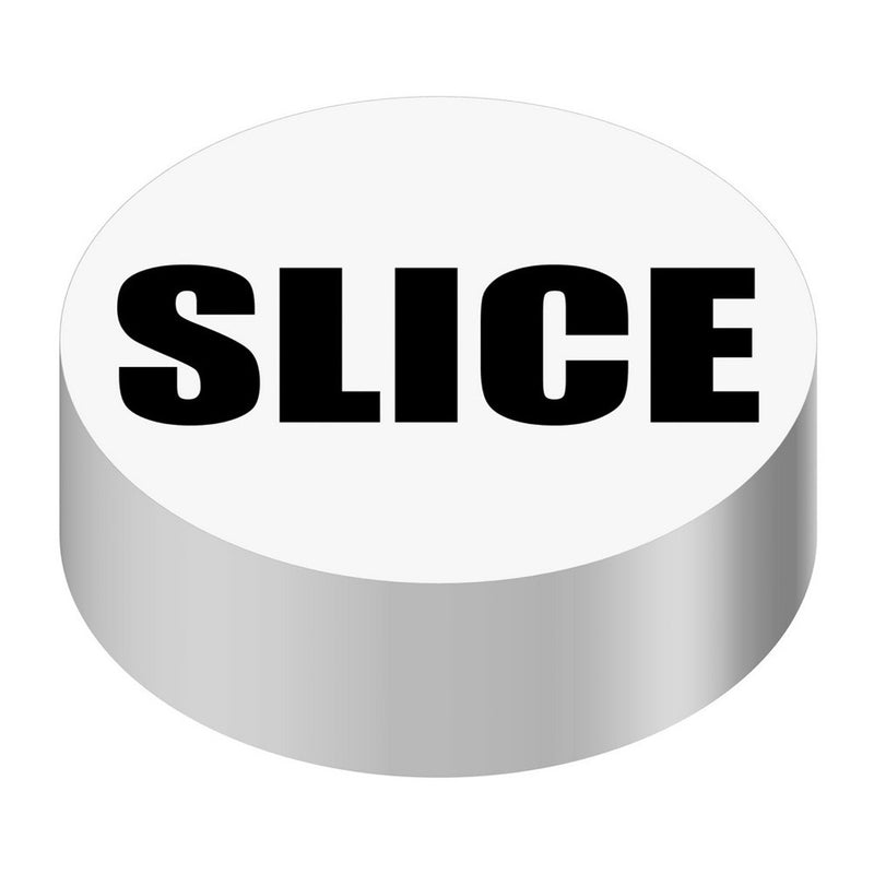 Bargun Button Cap, Round, Slice, White Cap, Black Letter - PH10-74-142