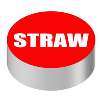 Bargun Button Cap, Round, Straw, Red Cap, White Letter - PH10-74-151