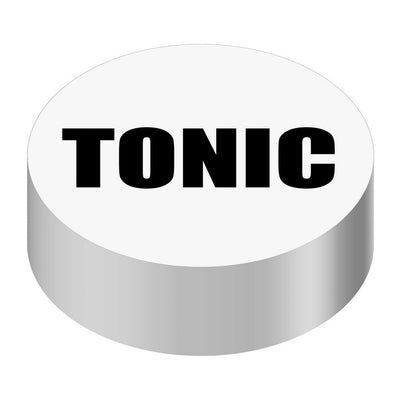 Bargun Button Cap, Round, tonic, White Cap, Black Letter - PH10-74-161