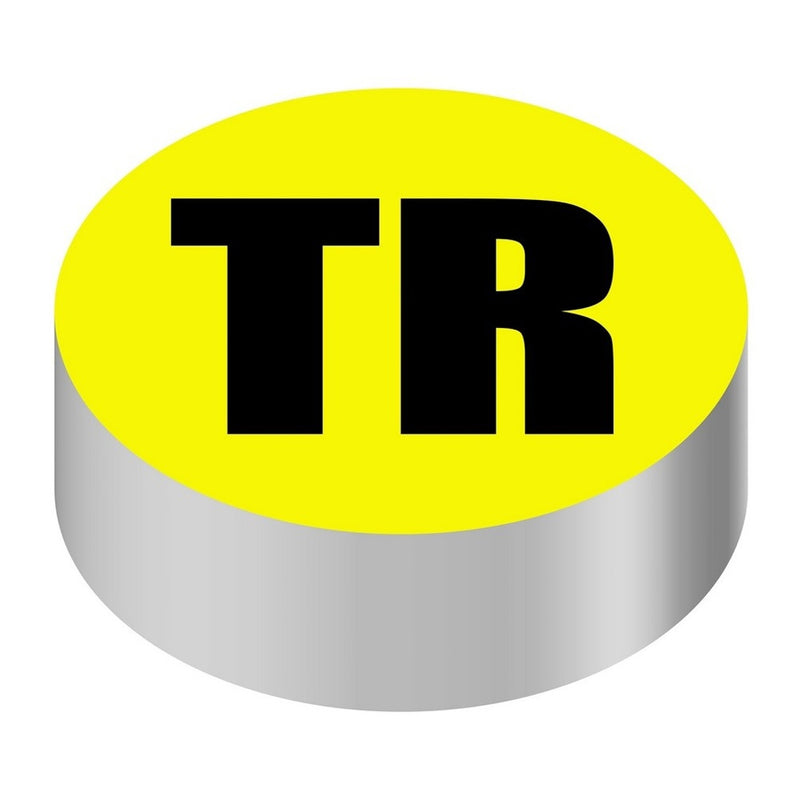 Bargun Button Cap, Round, TR, Yellow Cap, Black Letter - PH10-74-179