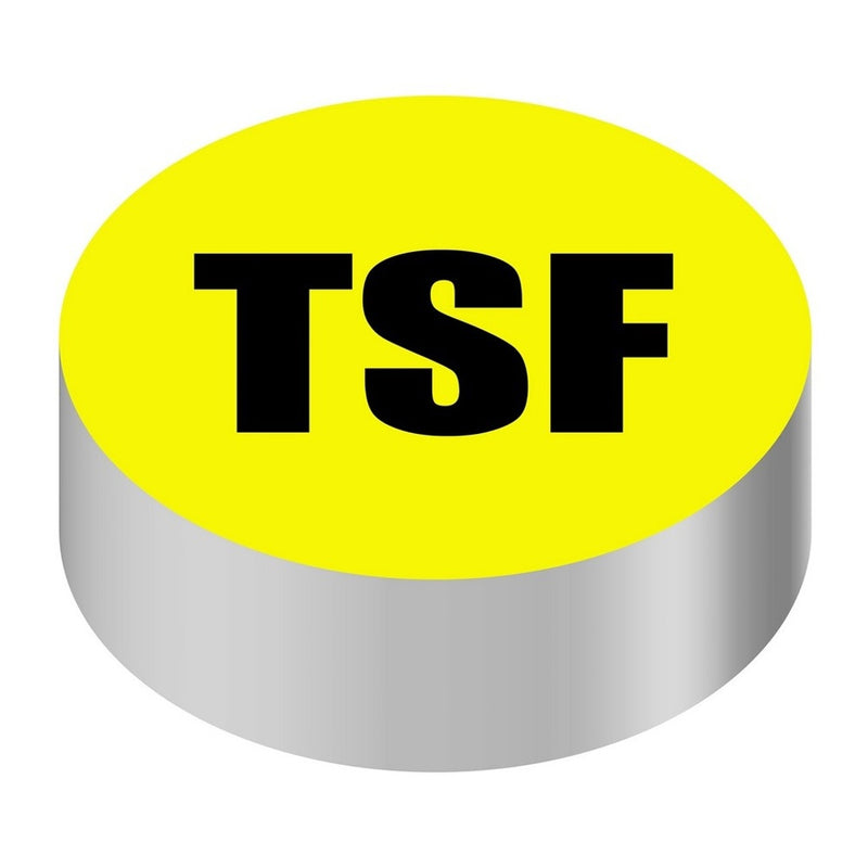 Bargun Button Cap, Round, TSF, Yellow Cap, Black Letter - PH10-74-180
