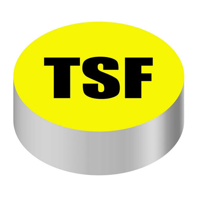 Bargun Button Cap, Round, TSF, Yellow Cap, Black Letter - PH10-74-180