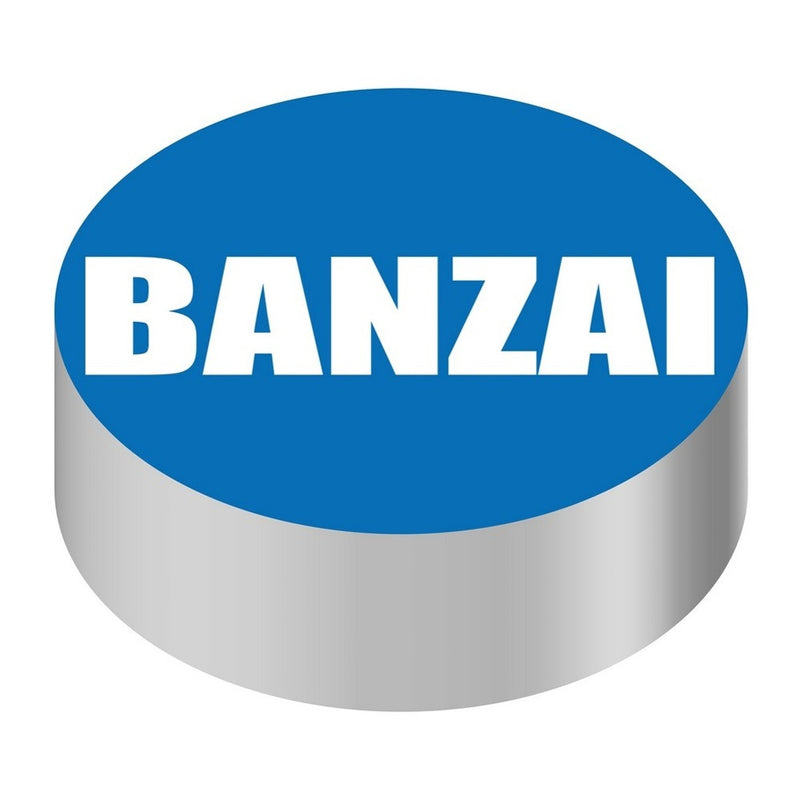 Bargun Button Cap, Round, Banzai, Blue Cap, White Letter - PH10-74-177