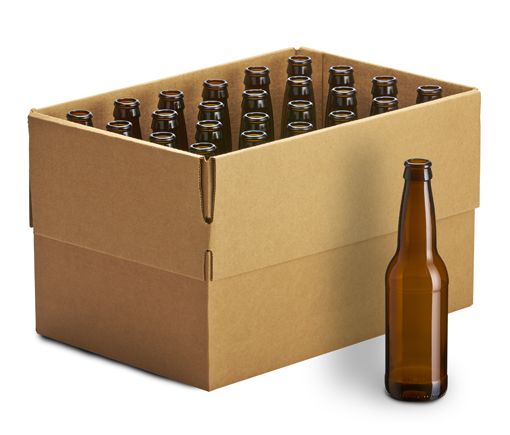 USA Made - 24 pack 12 oz Amber Longneck Empty Glass Beer Bottles - Homebrew Supply