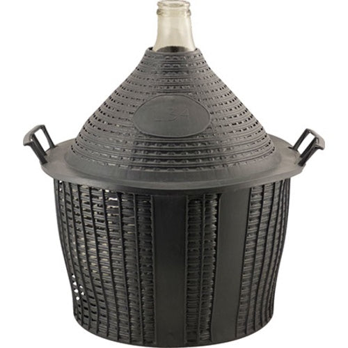 Glass Demijohn | 9 G (34 L) | With Plastic Basket | Narrow Mouth