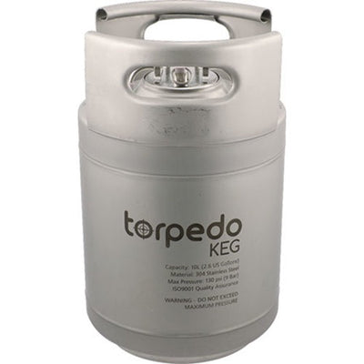 Torpedo 2.5 Gallon Ball Lock Corny Keg - New Stainless Steel 14.75 Inch Tall Homebrew
