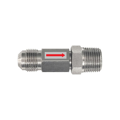 3/8" MFL x 3/8" MPT Stainless Steel Gas Check Valve - One-Way Backflow Preventer for CO2 Lines
