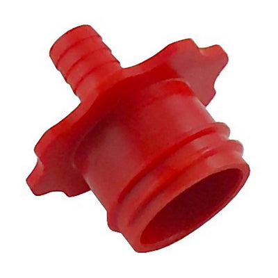 Red Coca-Cola BIB Cleaning Adapter - Screw-On Bag Connector for Soda Line Flushing Systems