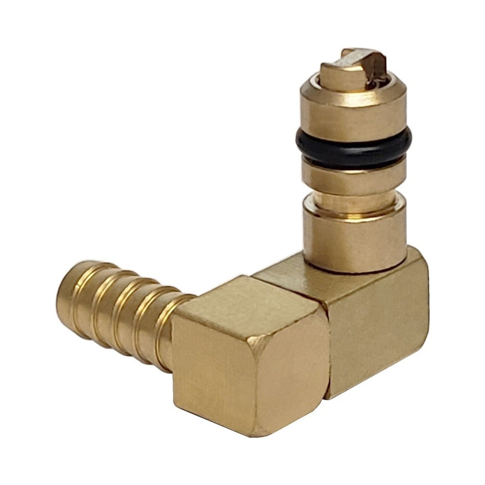 CO2 Quick Disconnect Inlet – Offset Left with Shutoff | 1/4" Barb Brass