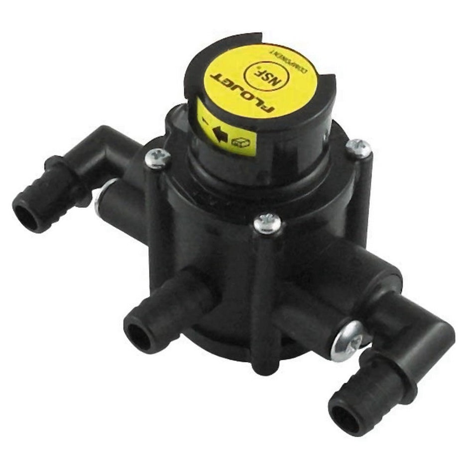 Flojet Transfer Valve – 3/8" Barb 90° Swivel | Hi-Alt Compatible