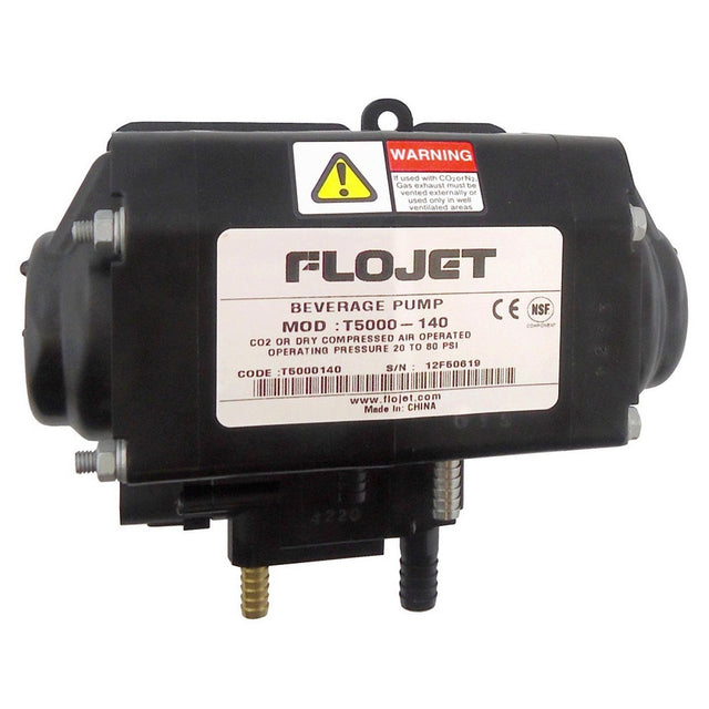 Flojet T5000-140 Syrup Pump – 1/4" Barb Inlet & Stainless Steel Outlet | OEM Soda Fountain Pump