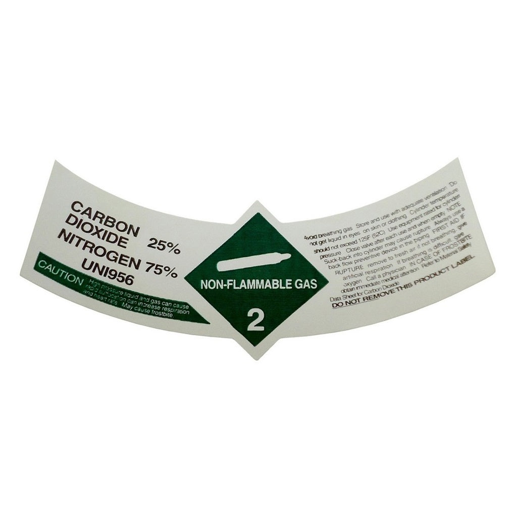 Cylinder Label-Caution:Co2 25% / N2 75% 250/Roll – HowdyBrewer