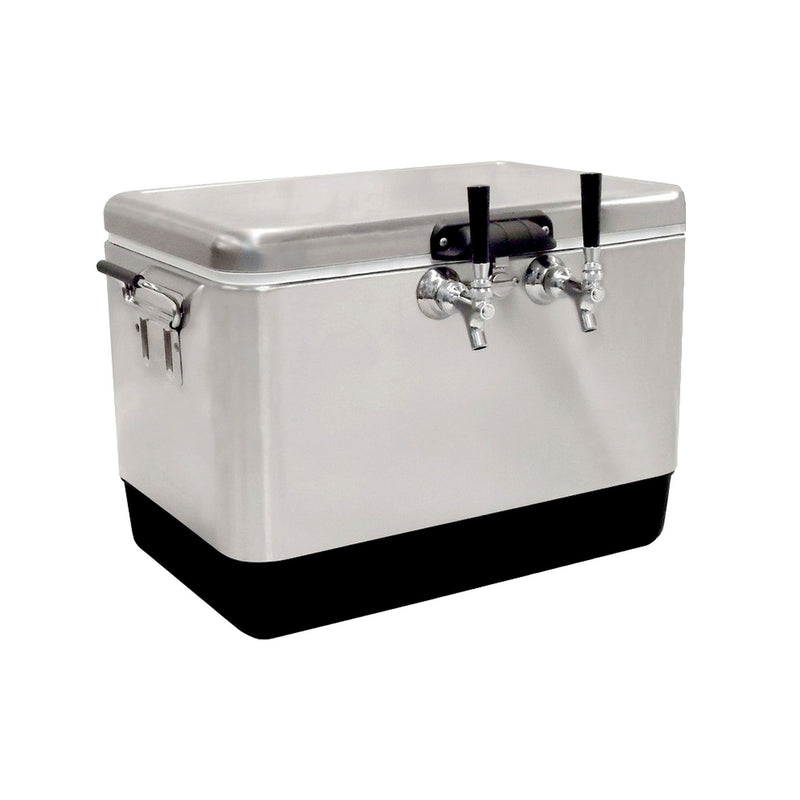 Foxx 18D05601 Cold Plate Dispenser 2 Faucet 54 Quart - 304 Stainless Steel Ice Cooled