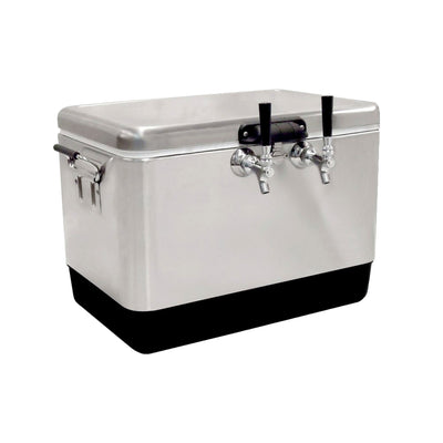 Foxx 18D05601 Cold Plate Dispenser 2 Faucet 54 Quart - 304 Stainless Steel Ice Cooled