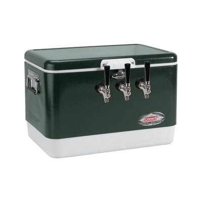 50' Coil Beverage Dispenser - 3 Faucets, 54-Qt, Green 304 Stainless Steel