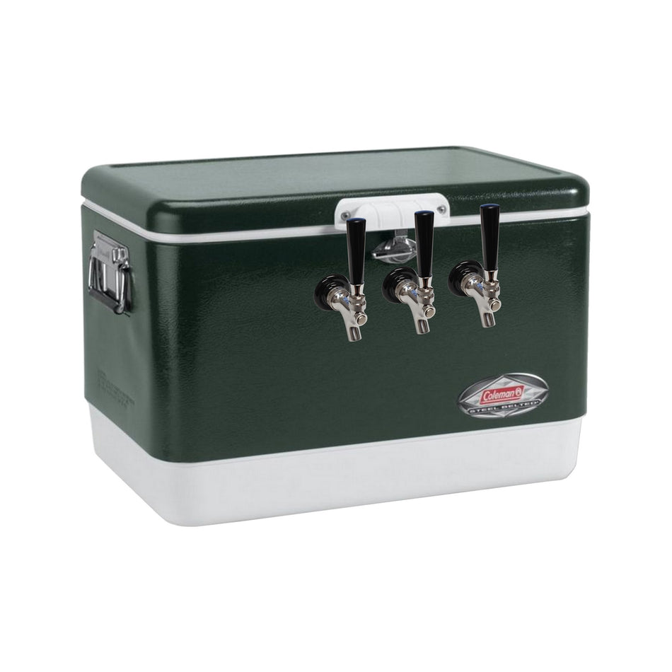 50' Coil Beverage Dispenser - 3 Faucets, 54-Qt, Green 304 Stainless Steel