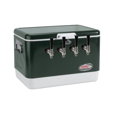 4-Tap 50 Foot Coil Dispenser Green - 54 Quart 304 Stainless Steel Jockey Box Events