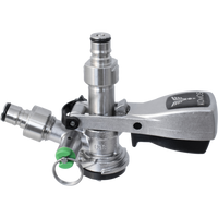 Komos® Stainless Steel S-Style Keg Coupler with Ball Lock Quick Disconnect (QD) Adapters