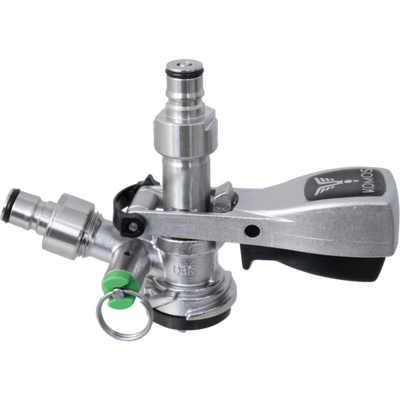 Komos® Stainless Steel S-Style Keg Coupler with Ball Lock Quick Disconnect (QD) Adapters