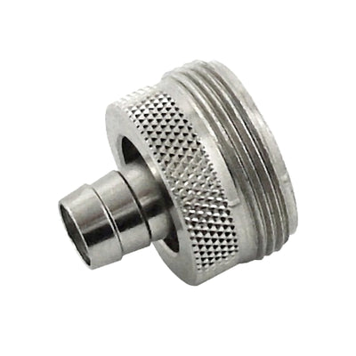 5/16" Barb x Male Beer Faucet Thread Cleaning Adapter - Chrome Plated Brass for Draft Line Flushing