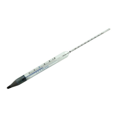 Mid-Range Thermo-Hydrometer, 7.5–16° Plato Scale, Professional Grade with Built-in Thermometer