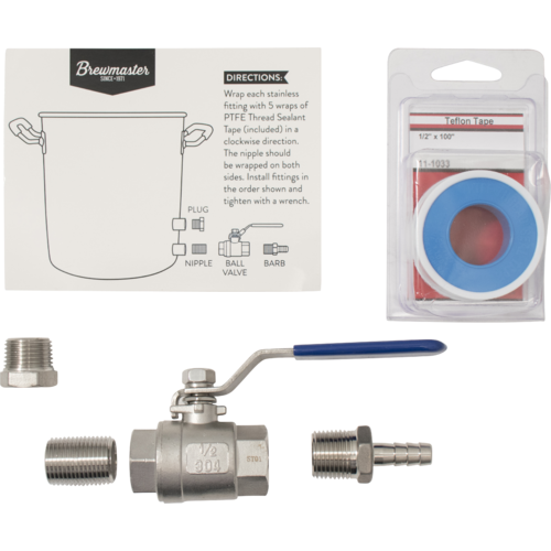 14 Gallon Stainless Steel Howmebrew Brewing Kettle with Ball Valve