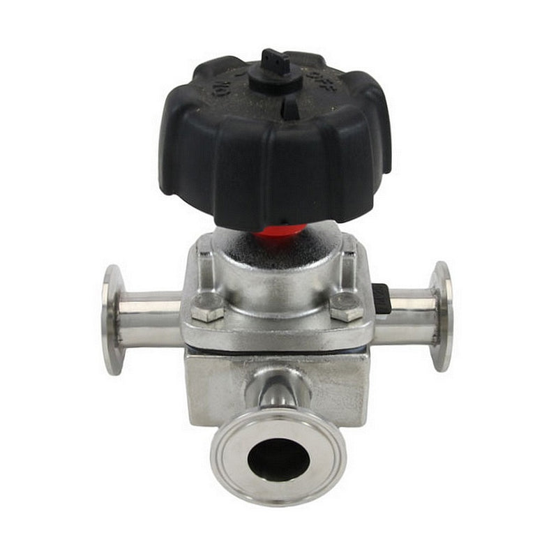 1" Tri-Clamp 3-Way Sanitary Diaphragm Valve for Brewery Process