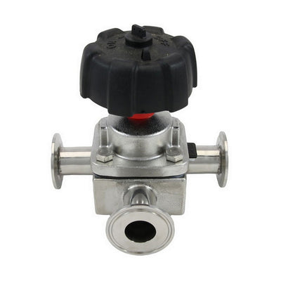 1" Tri-Clamp 3-Way Sanitary Diaphragm Valve for Brewery Process