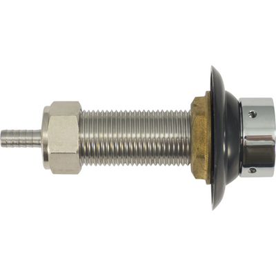 2 inch Stainless Beer Faucet Shank w/ 3/16" Nipple, Back Nut & Plastic Collar