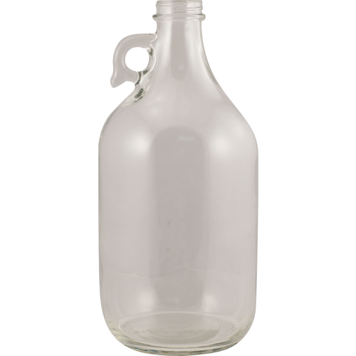 1/2 Gallon 64 oz Flint/Clear Glass Growler Jug with Handle - Each
