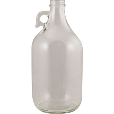 1/2 Gallon 64 oz Flint/Clear Glass Growler Jug with Handle - Each