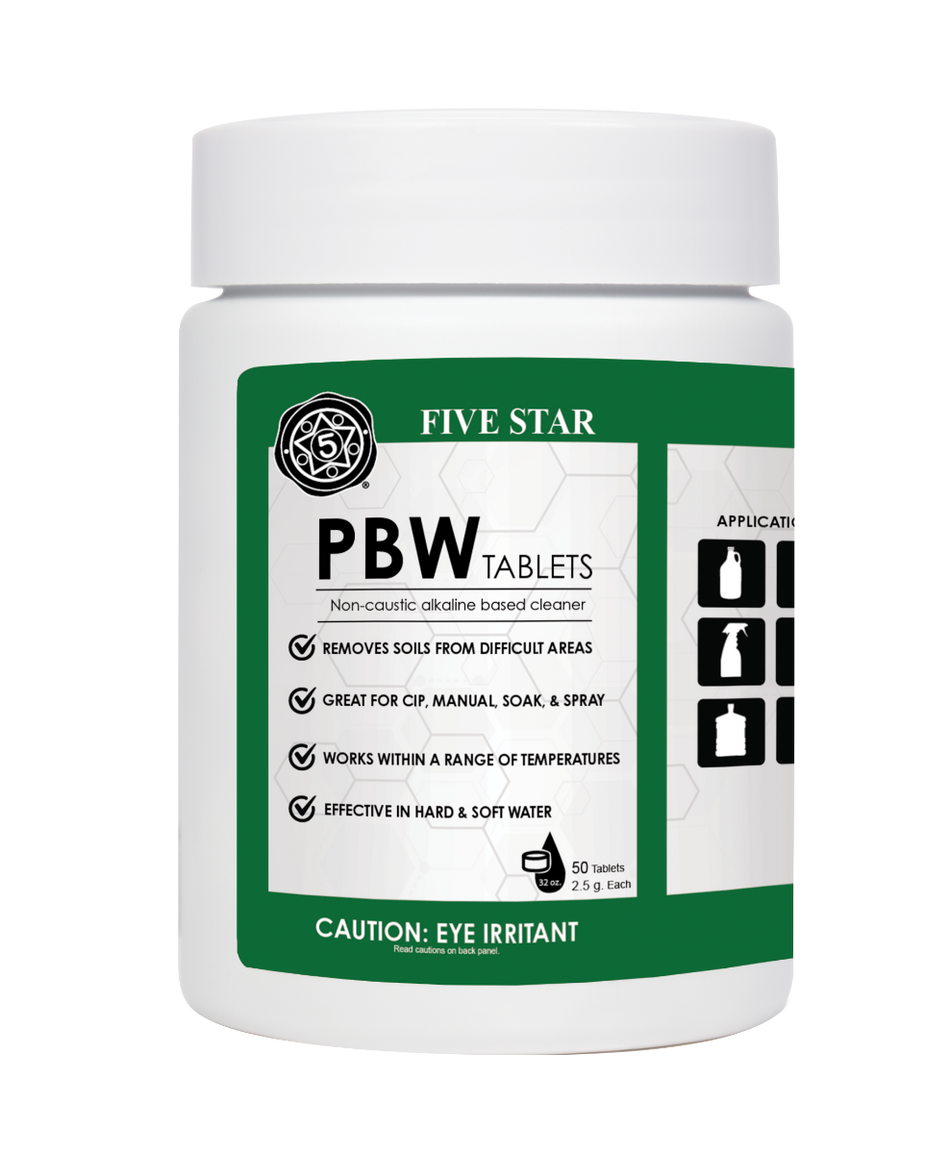 Fivestar PBW - 2.5g Tablets Non-caustic Alkaline Based Brewery Cleaner