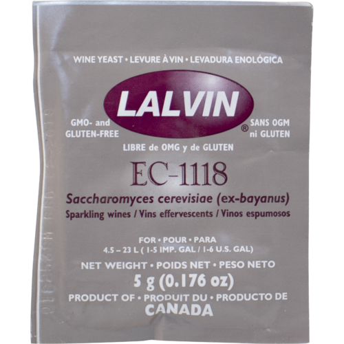 Lalvin EC-1118 Dry Wine Yeast, 5 g