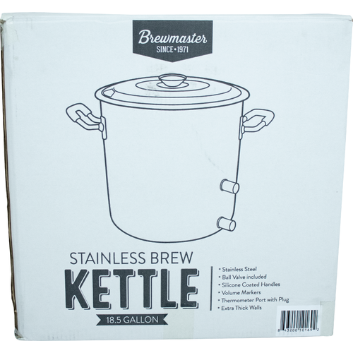 18.5 Gallon Stainless Steel Homebrewing Brew Kettle with Ball Valve