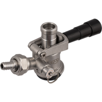 Komos® D-Style Keg Coupler - Stainless Steel Sanke Keg Beer Tap (With PRV)