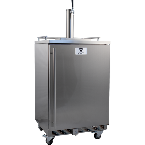 Komos® Stainless Steel 24" Wide Outdoor Built-In Kegerator with Stainless Intertap Faucet & Tower