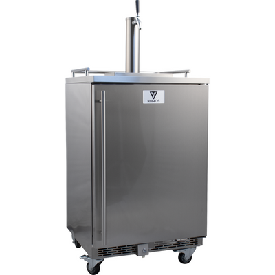Komos® Stainless Steel 24" Wide Outdoor Built-In Kegerator with Stainless Intertap Faucet & Tower