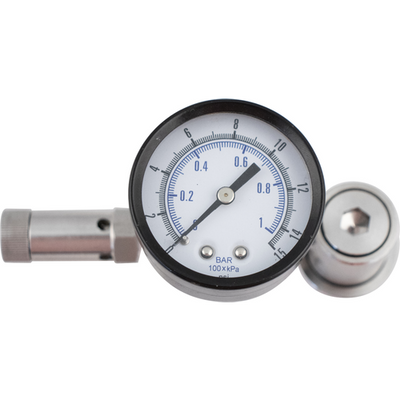 Ball Lock Spunding Valve with Integrated Gauge for Precision Pressure-Control
