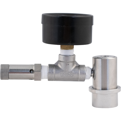 Ball Lock Spunding Valve with Integrated Gauge for Precision Pressure-Control