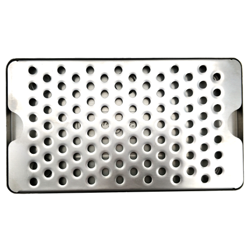 11.8 inch Punched Stainless Steel Countertop Kegerator Drip Tray - KL13161
