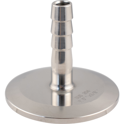 Stainless Tri-Clamp Barb - 3/8 in. x 1.5 in. T.C.